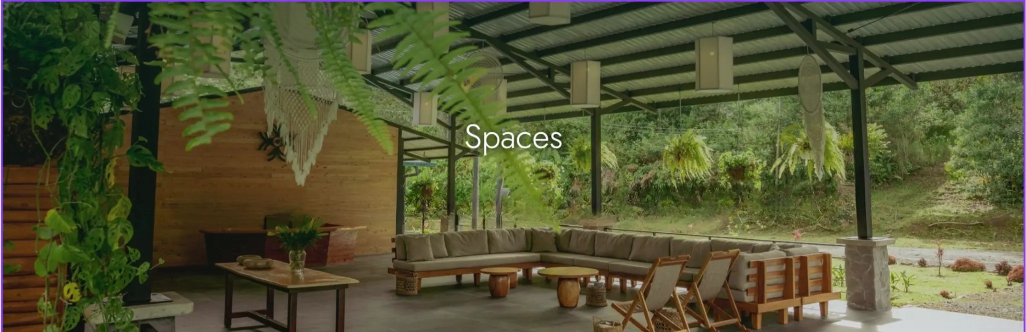 Lounge spaces overlooking the forest